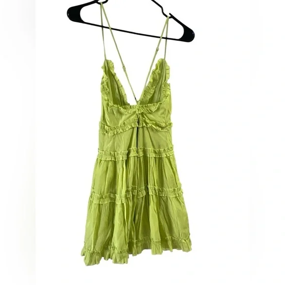 Green ruffled mini dress - Picture 4 of 5
